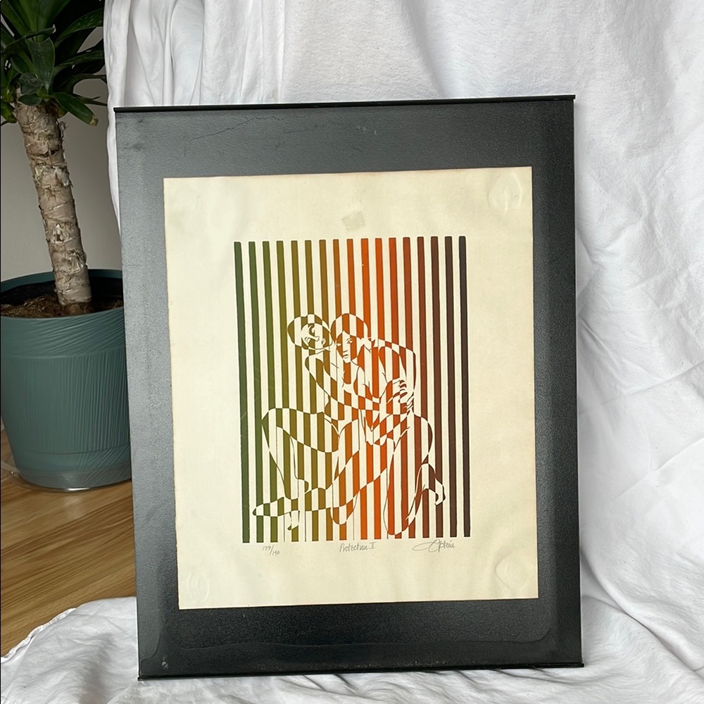🚦PROTECTION II Serigraph🚦by artist Linda Stein>original signed numbered 139/140